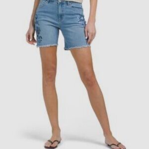 Camila Coelho - High Rise Midi Jean Shorts